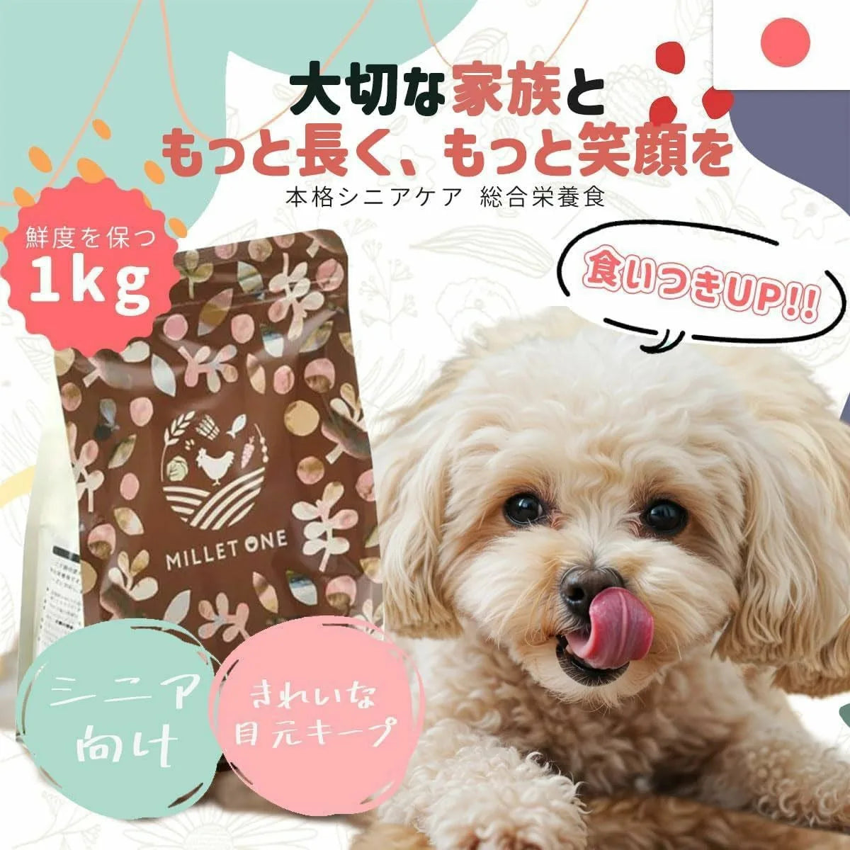 MILLET ONE(ミレワンシニア)プレミアムドッグフード 1kg